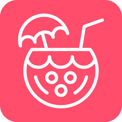 Coconut Drink Icon Style