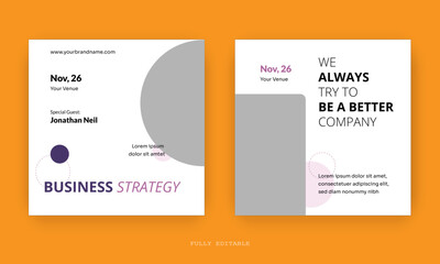 Editable minimal social media, web Banner Post Template. Suitable for social media posts and web internet ads. Vector illustration