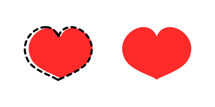 heart shape with dotted point and regular heart shape