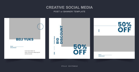 Editable minimal social media, web Banner Post Template. Suitable for social media posts and web internet ads. Vector illustration