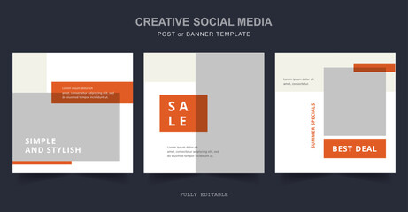 Editable minimal social media, web Banner Post Template. Suitable for social media posts and web internet ads. Vector illustration
