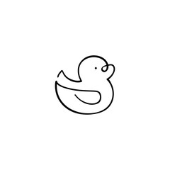 Rubber Duck Line Style Icon Design