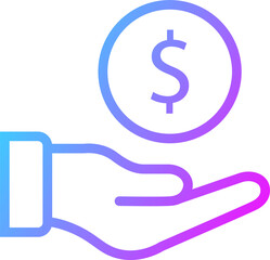 Donate icon in gradient colors. Donation signs illustration.