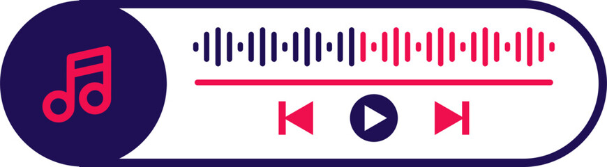 Music Player Frame Line Vector