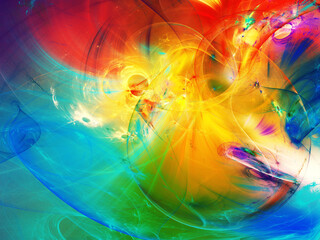 rainbow abstract fractal background 3d rendering illustration