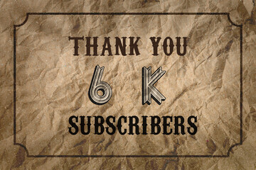 6 K  subscribers celebration greeting banner with Vintage Design
