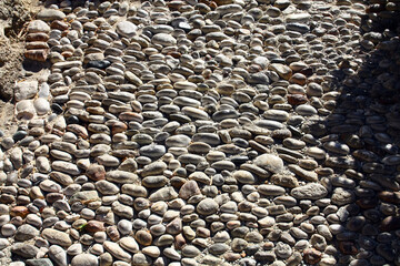 A stone path in the old part of Rhodes, Greece.