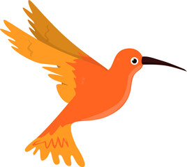 Flying Orange Hummingbird with Transparent Background © ObiDsgn