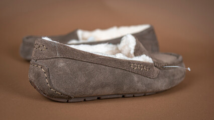 Fashionable warm shoes in modern style