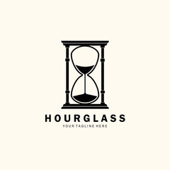 hour glass vintage logo vector illustration design