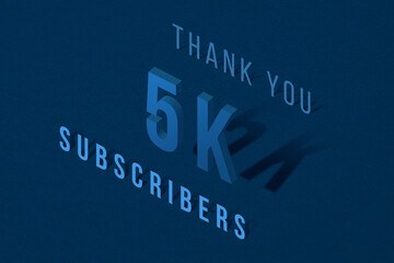 5 K  subscribers celebration greeting banner with Isomatric Design