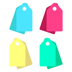 Price tag icon set symbol vector on white background. Price tag icon set symbol vector on white background. Colorful tags illustration

