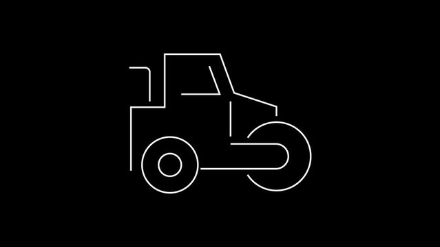 Cool linear steam roller icon animation. Steam roller icon animation. Linear animation.