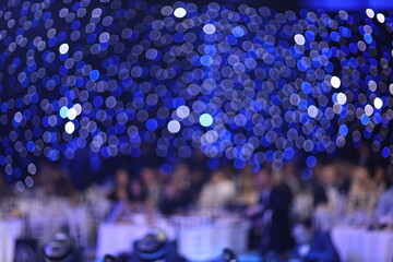 Perfect blue bokeh for festive New Year, Christmas, Valentine's day, birthday. Half of the...