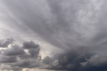 Blue sky full of white clouds, storm day