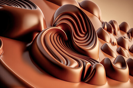Schokolade Praline Surrealer Schokoladentraum Schokoladen Splash Extreme Schokoladenfotos Generative AI Digital Art Illusion Traumhafte Schokoladenvariation Hintergrund Cover Backdrop