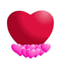 red and pink hearts