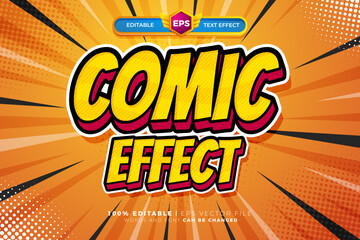 Comic Cartoon Hero 3D Editable text Effect Style