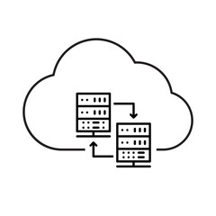 Data exchange icon vector. Cloud server illustration sign. data store symbol. cloud logo.
