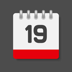 Icon page calendar day - number 19