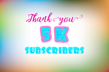 5 K  subscribers celebration greeting banner with Jelly Design