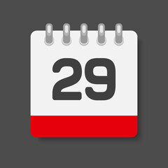 Icon page calendar day - number 29