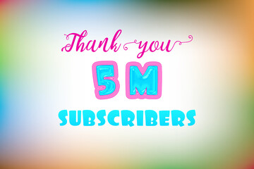 5 Million  subscribers celebration greeting banner with Jelly Design