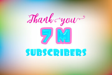 7 Million  subscribers celebration greeting banner with Jelly Design