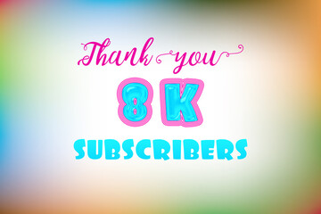 8 K  subscribers celebration greeting banner with Jelly Design