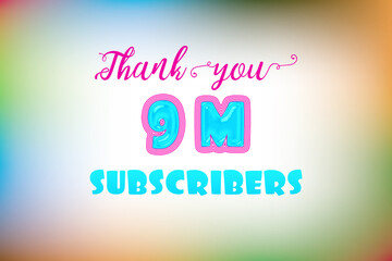 9 Million  subscribers celebration greeting banner with Jelly Design