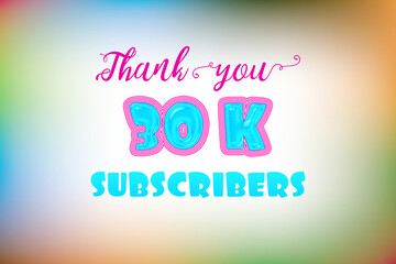 30 k subscribers celebration greeting banner with Jelly Design