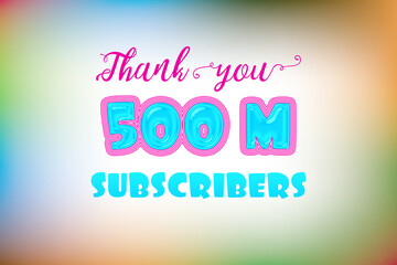 500 Million  subscribers celebration greeting banner with Jelly Design