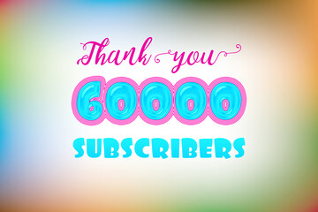 60000 subscribers celebration greeting banner with Jelly Design