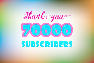 70000 subscribers celebration greeting banner with Jelly Design