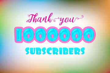 1000000 subscribers celebration greeting banner with Jelly Design