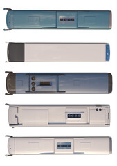 Bus set top view above png alpha channel