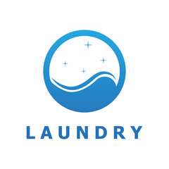 laundry logo vector with slogan template