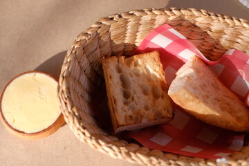 Italian food bread in basket