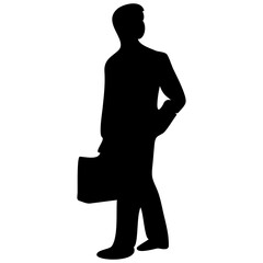 Obraz premium business man character silhouette