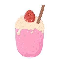 Strawberry Milkshake with Whipped Cream