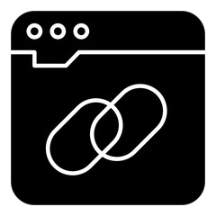 Solid design icon of web linkage 