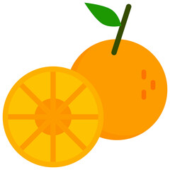 Orange fruit flat icon.