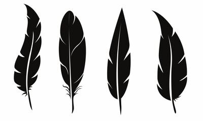 Feather vector icon template set. Stock vector illustration.