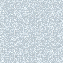 Vector seamless pattern with white hand drawn twigs. For print, packaging, textile, postcard, wallpaper, web design, baby design, scrapbooking