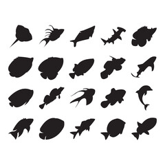 fish silhouette icon vector