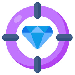 Modern design icon of diamond target 