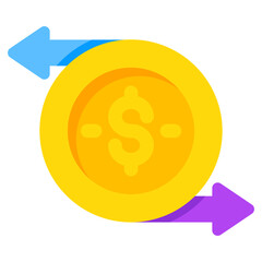Colored design icon of money rotation 