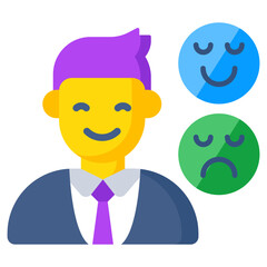 Flat design icon of feedback response 