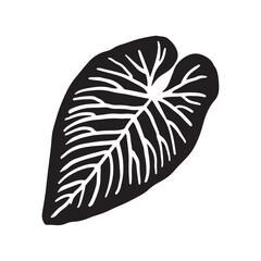 Tropical leaf plant silhouette icon