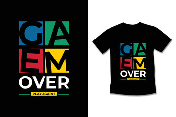 Game Over Tshirt Design vector